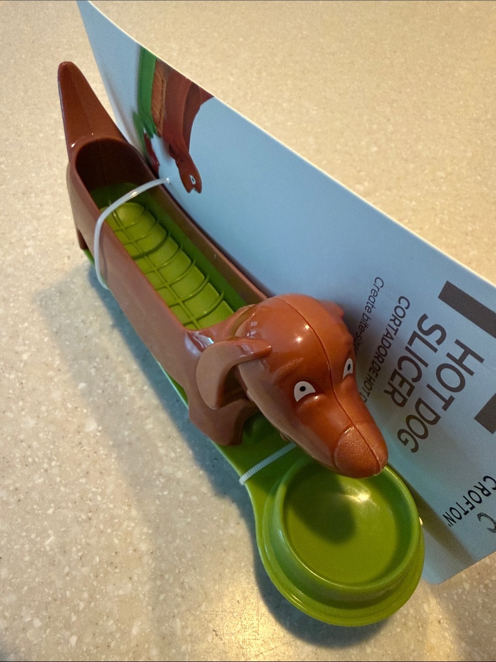 NWT Dachshund Hot Dog Slicer With Condiment Holder Dipping Bowl Weiner Dog Cute!